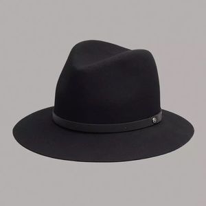 Rag & Bone Black Wool Fedora Hat